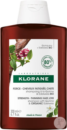 Klorane Shampoo With Quinine And Edelweiss Organic Bottle 200ml