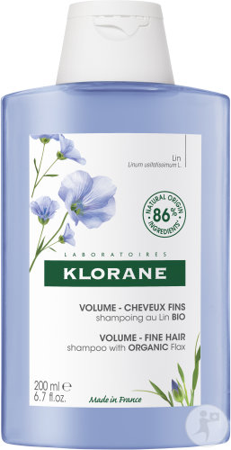 Klorane Volume Shampoo With Organic Linse For Fine Hair Bottle 200ml