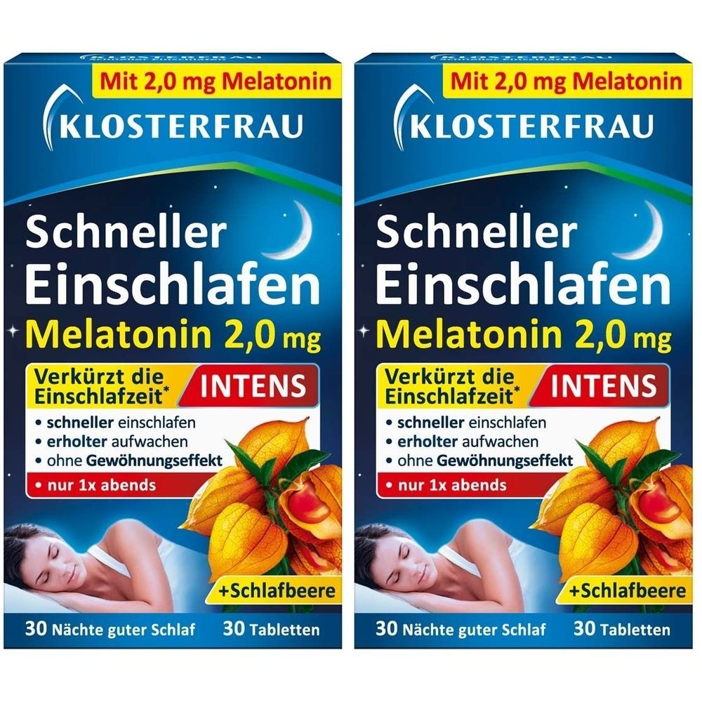Klosterfrau® Faster Sleep 2.0 mg Melatonin Intensive, 60 capsules