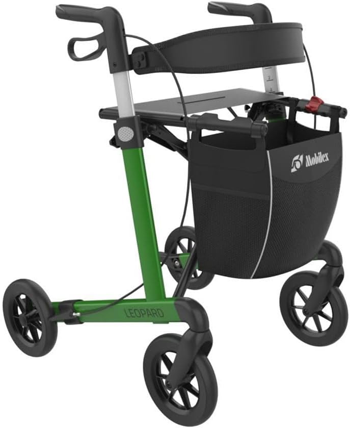 Mobilex Leopard Rollator with Soft Wheels Green