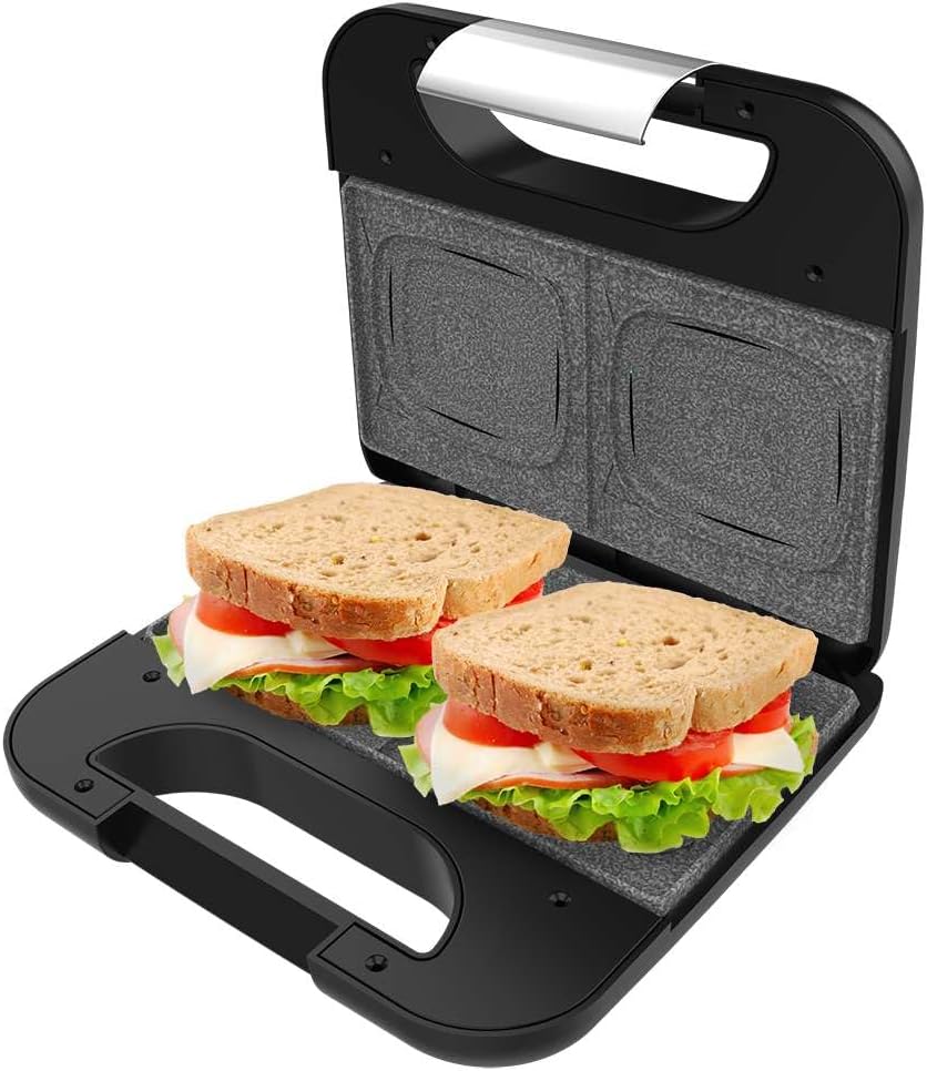 Cecotec Sandwich Maker Rock'nToast Square+, 800W power, square plates, RockStone stone coating, non-stick, stainless steel, environmentally friendly PFOA-free coating