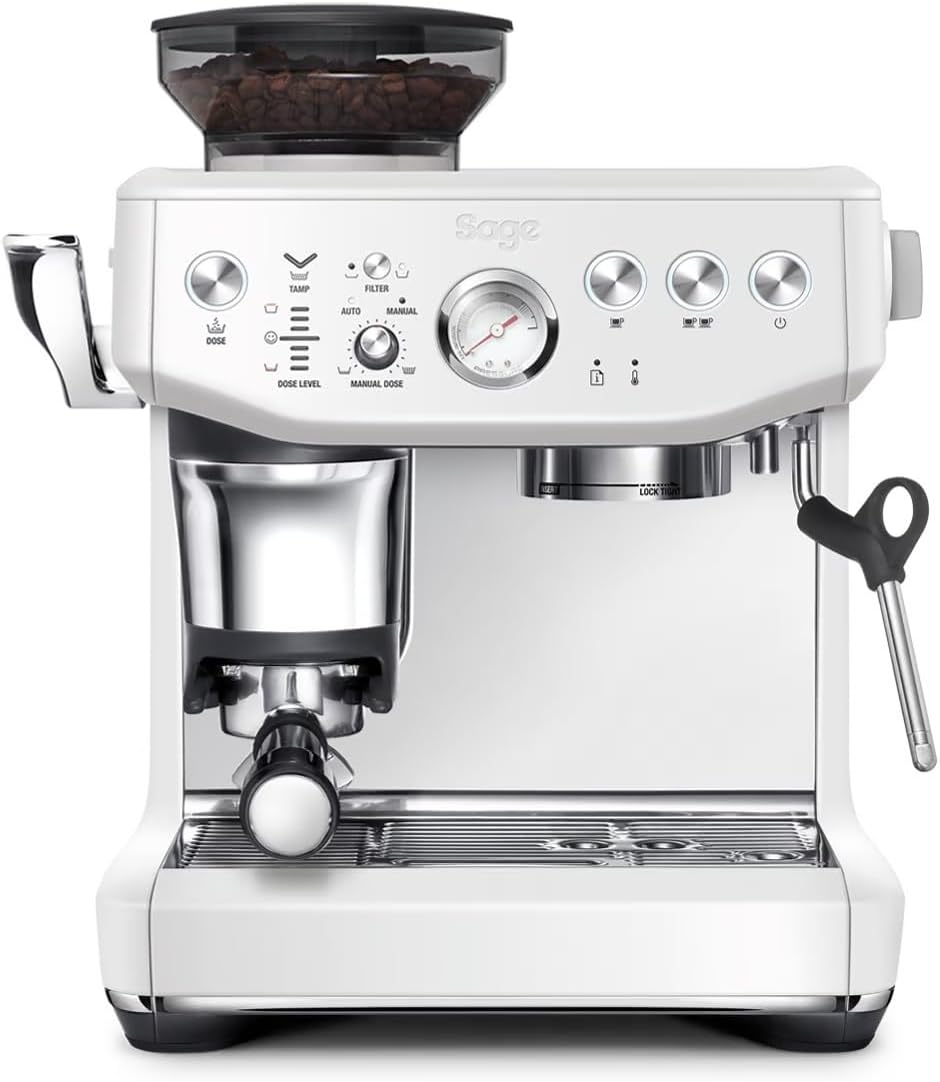 Sage - The Barista Express Impress - Coffee Machine with Manual Milk Frother & Integrated Grinder - Intelligent Dosage, 25 Grinding Settings - Sea Salt