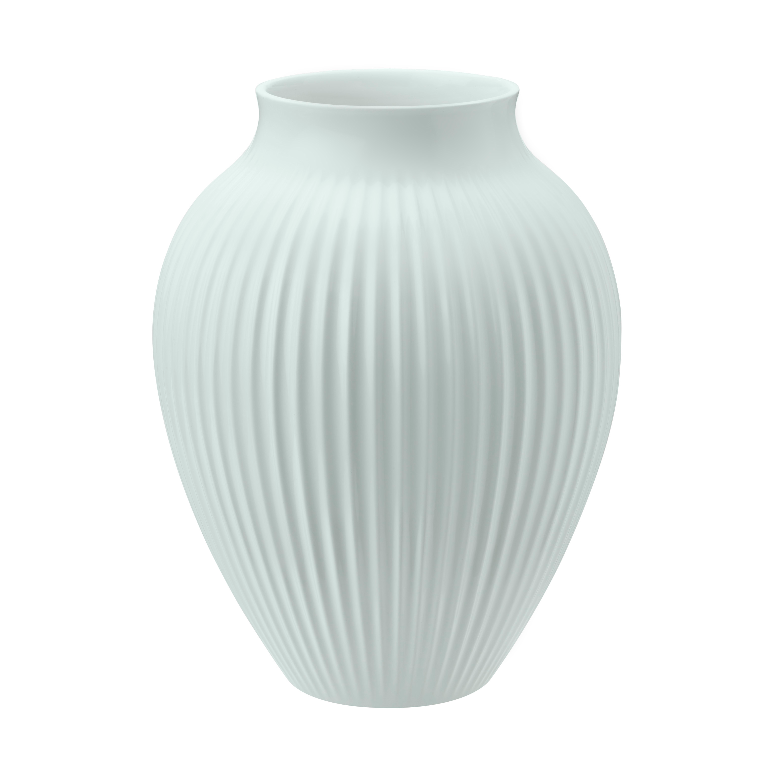 knabstrup-keramik Knabstrup Vase fluted 20cm, Ice blue