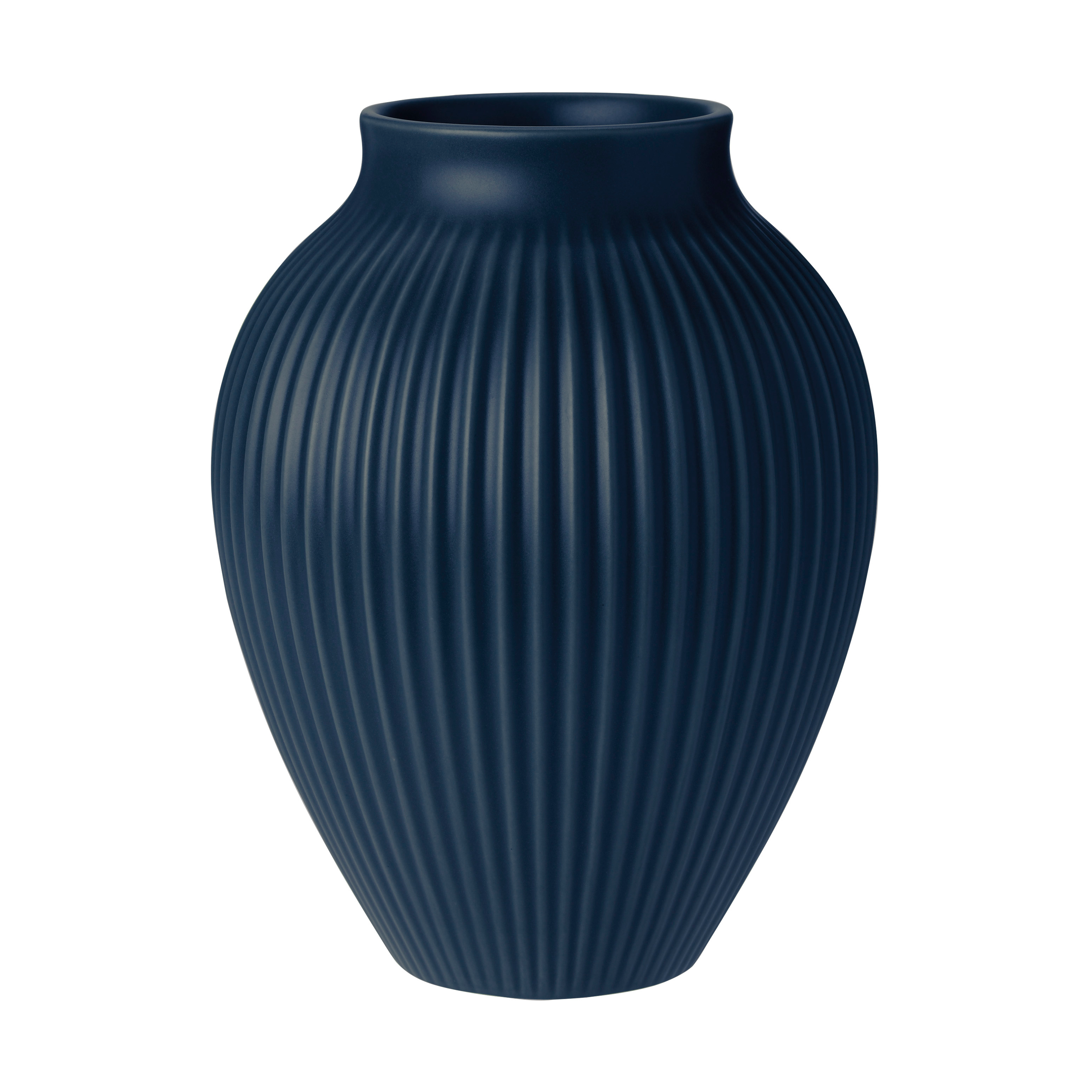 knabstrup-keramik Knabstrup Vase fluted 20cm, Dark blue