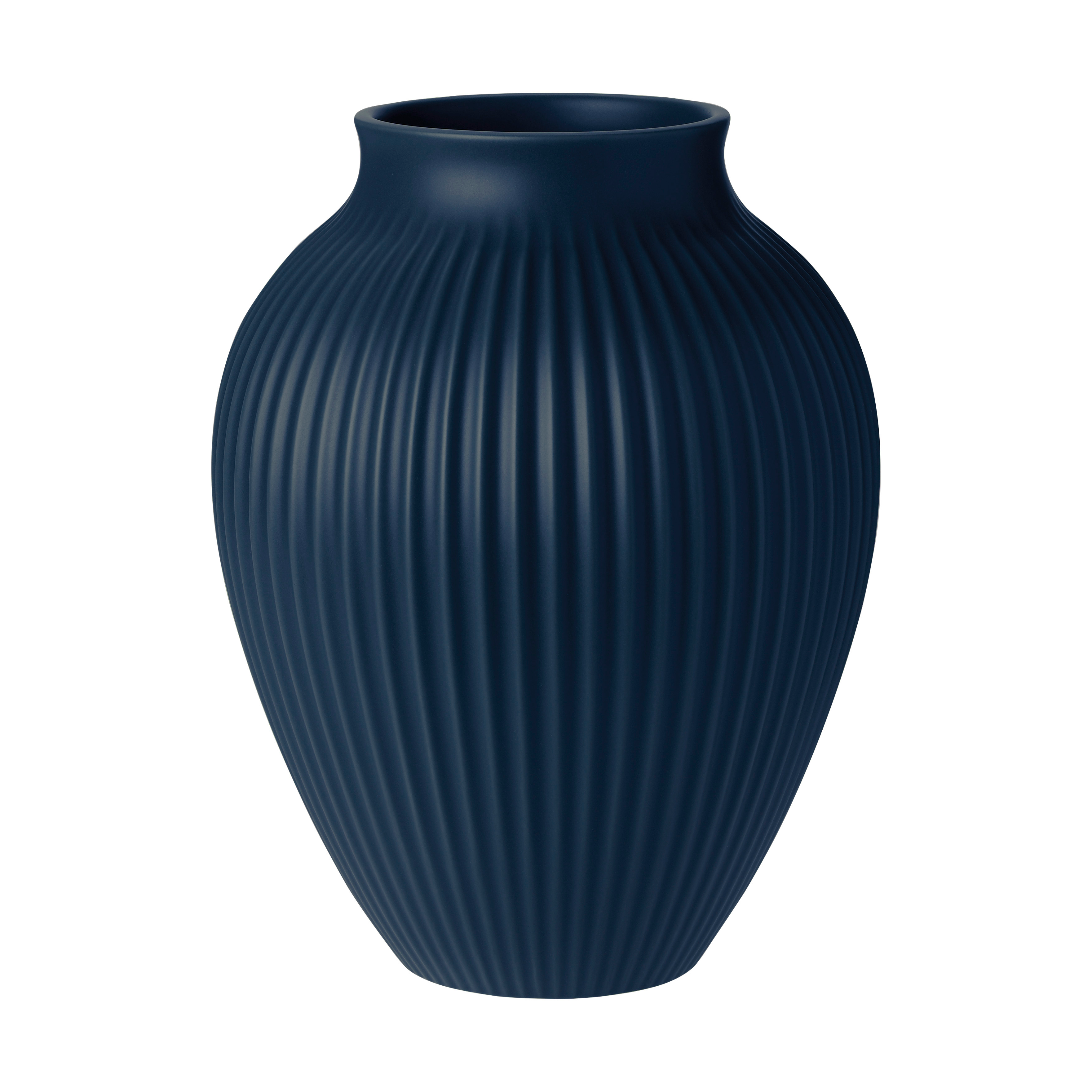knabstrup-keramik Knabstrup Vase, Fluted, 27cm, Dark Blue