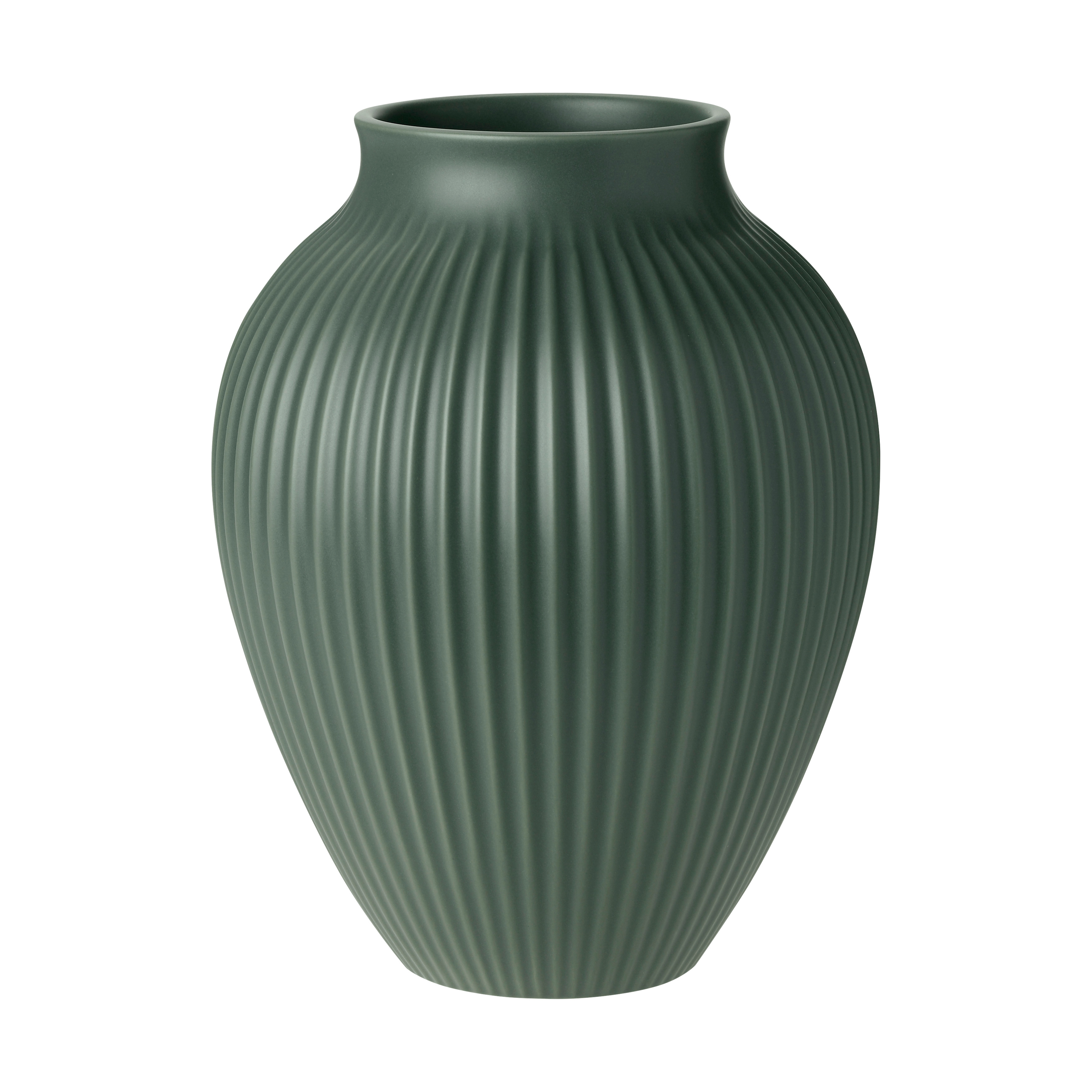 knabstrup-keramik Knabstrup vase ripple matt Celadon green
