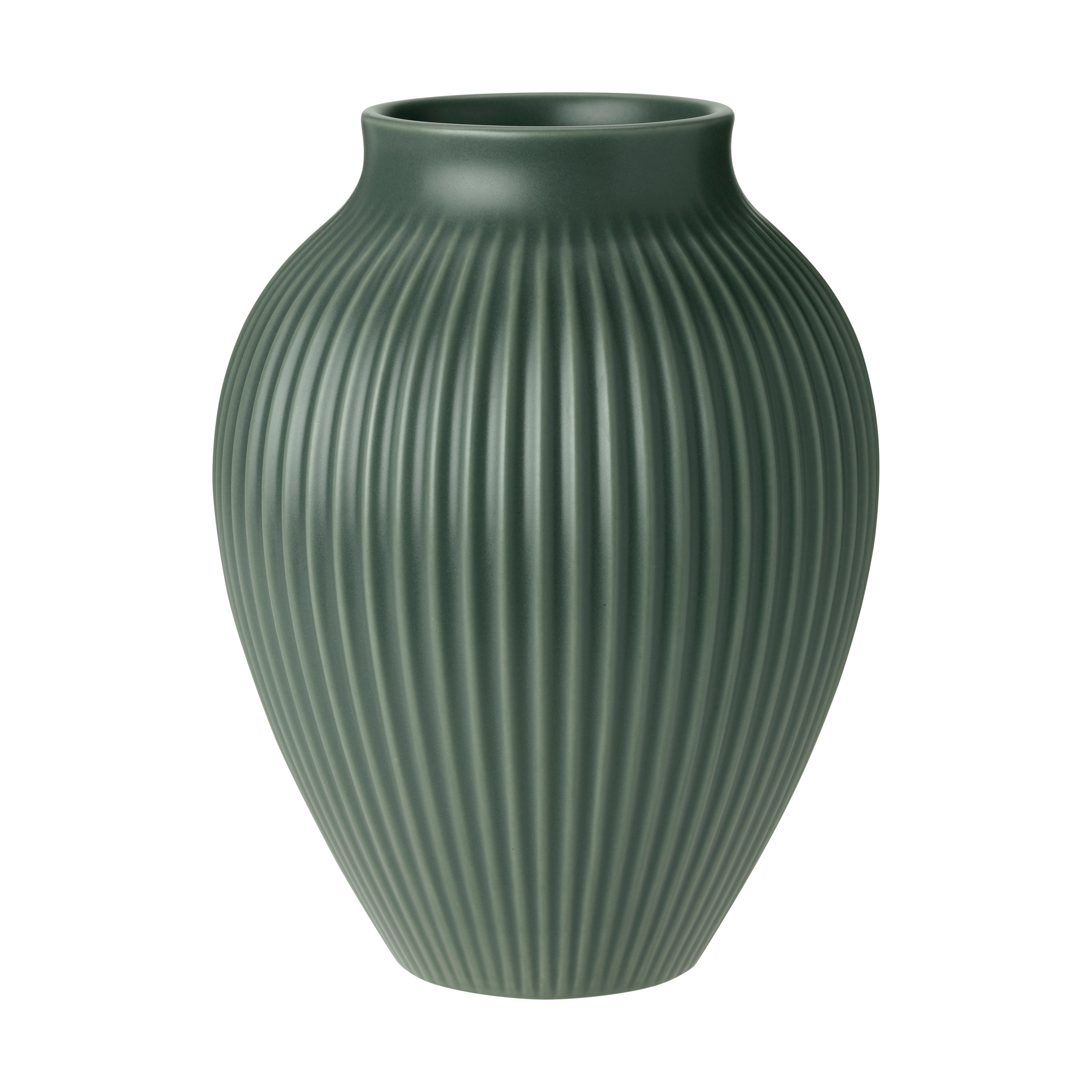 Knabstrup vase Ripple matt celadon green