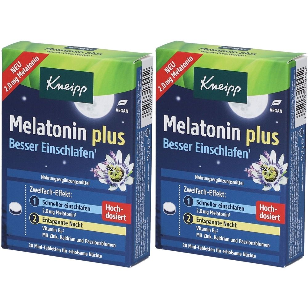 Kneipp Melatonin plus 2.0 mg – for better sleep, 60 capsules