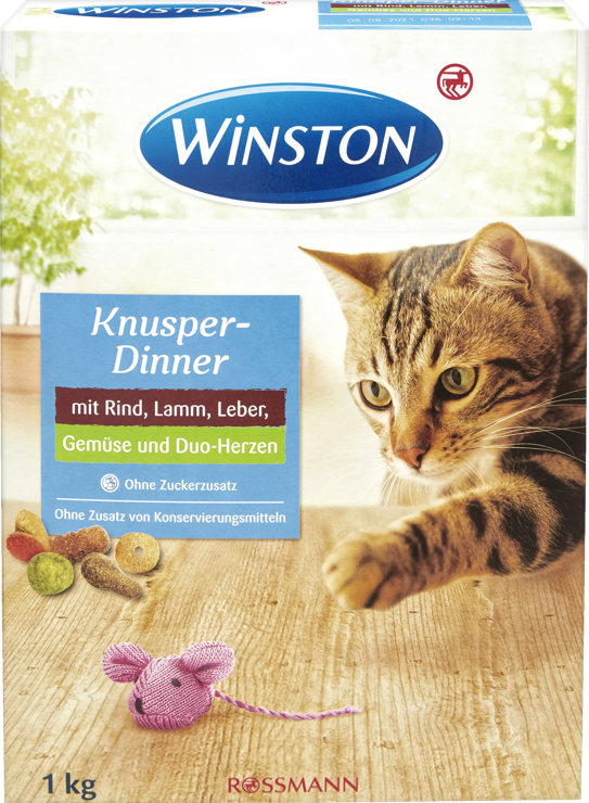 Winston Crispy dinner with beef, lamb, liver, vegetables & Duo hearts