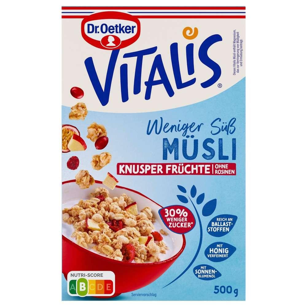 Dr. Oetker Crunchy Fruit Muesli Vitalis, less sweet, without raisins