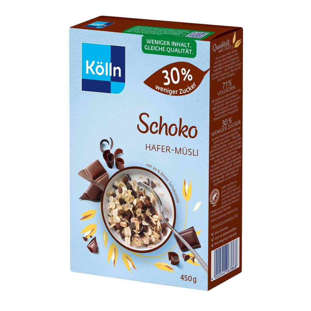 Kölln Crunchy Muesli Chocolate, 30% less sugar