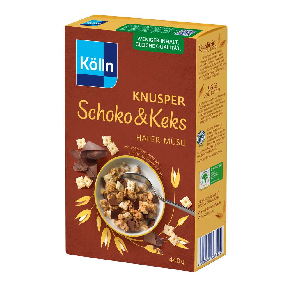 Kölln Crunchy muesli, chocolate & biscuit