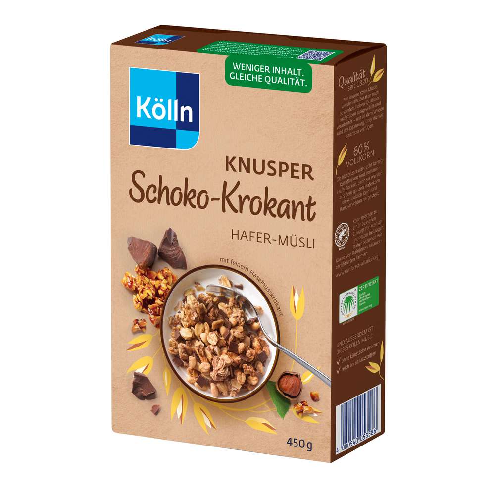 Crunchy muesli, chocolate brittle