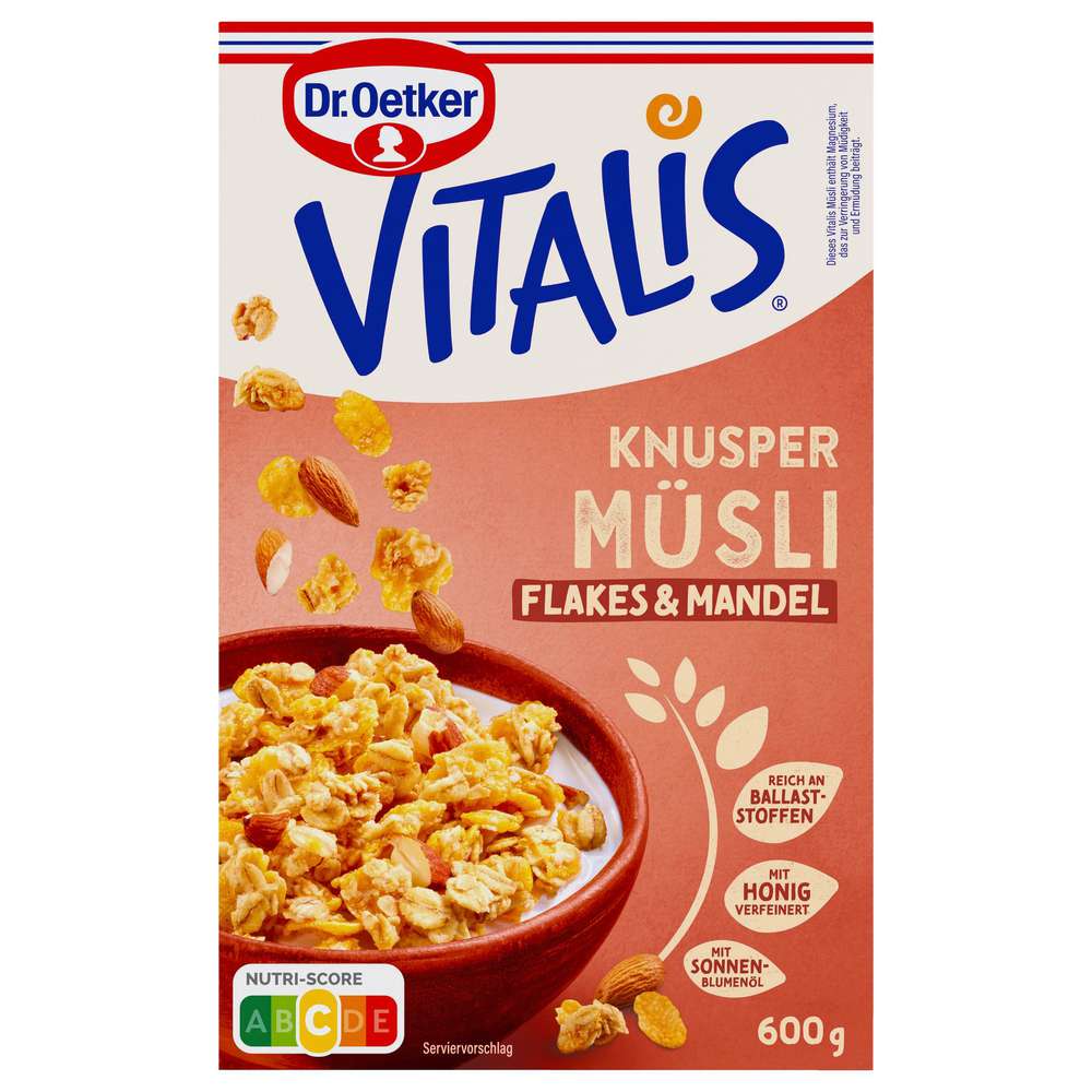 Dr. Oetker Vitalis crunchy muesli, flakes & almond