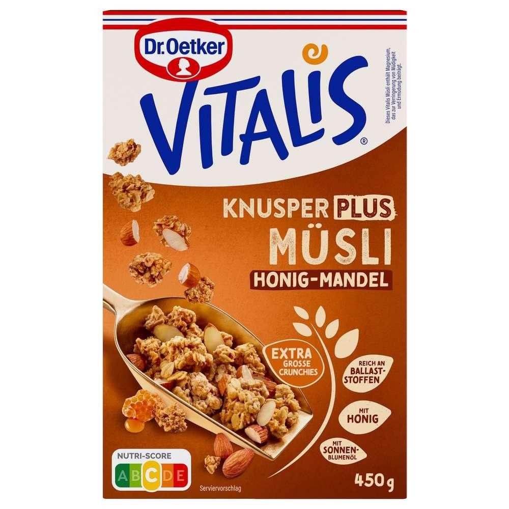 Dr. Oetker Vitalis crunchy muesli, plus honey almond