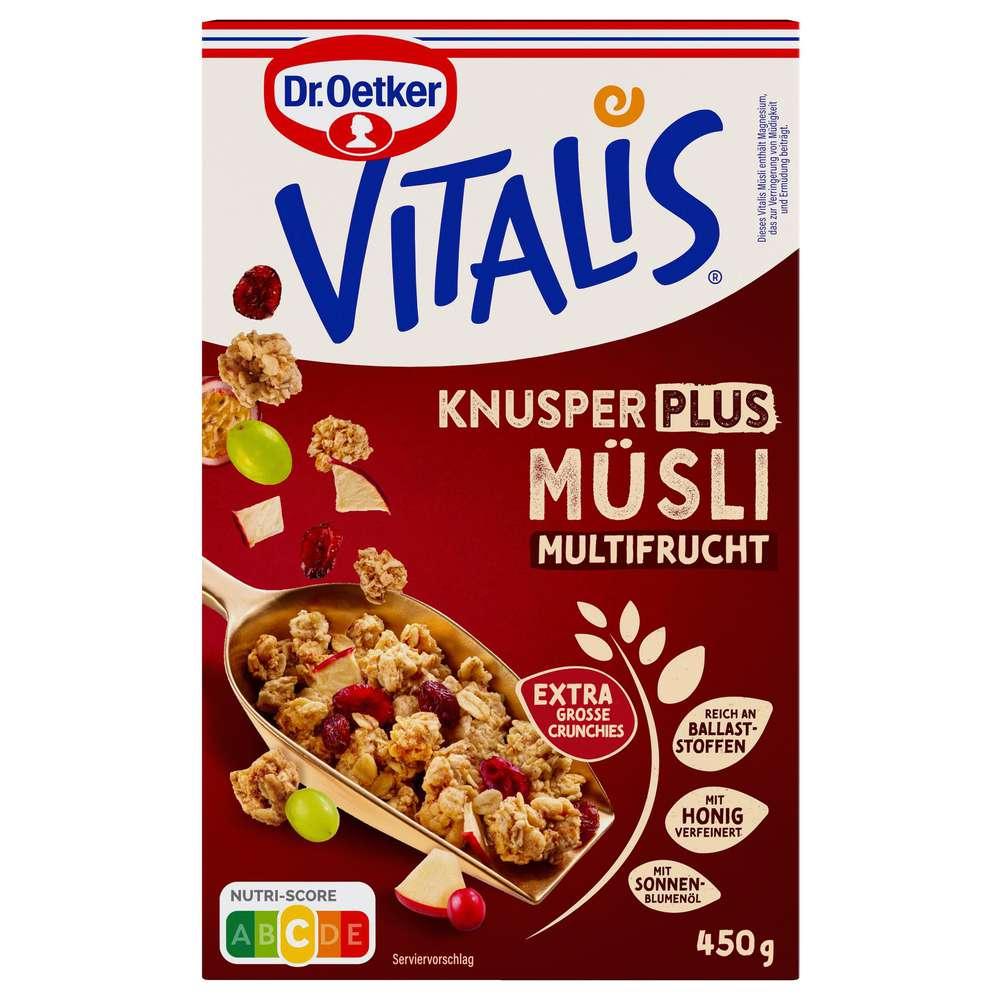 Dr. Oetker Vitalis Crunchy Muesli, Plus Muesli, Multifruit
