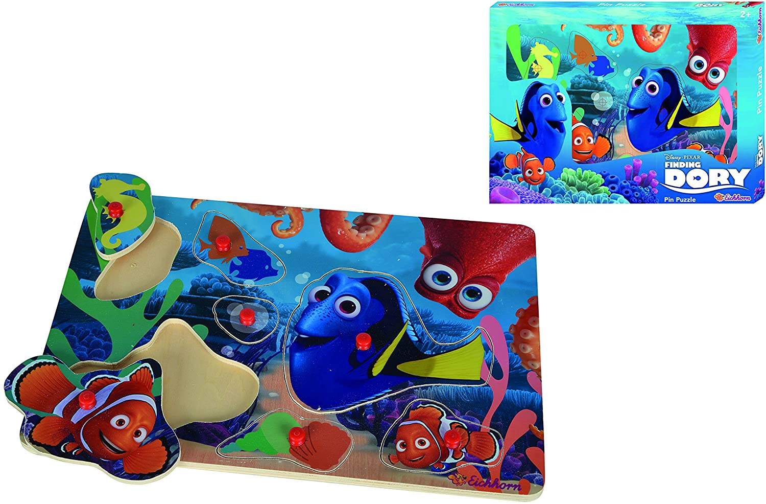 Eichhorn 100003388 Disney Finding Dory, Peg Puzzle bunt