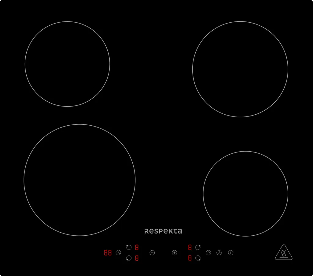 Respekta 60cm frameless induction hob with 4 zones and glass ceramic surface