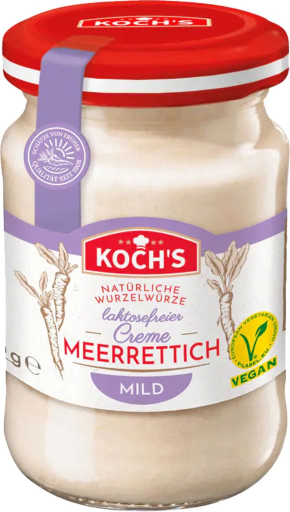 Importhaus Wilms/Impuls Koch's natural horseradish cream vegan lactose-free in a glass jar 90g