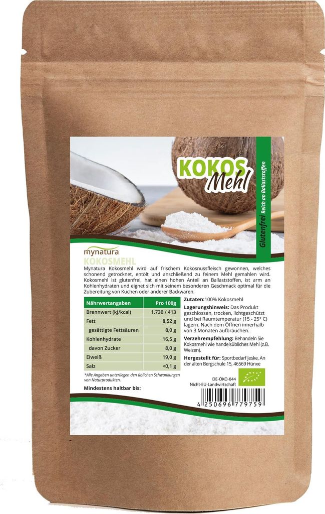My natura Buy coconut flour – a gluten-free, high-fiber flour alternative for versatile recipes (2 x 1 kg) 2000g