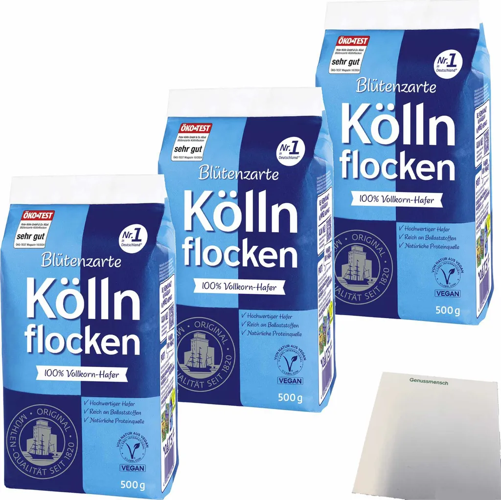Kölln Blütenzarte Kölln flakes 3-pack (3x500g pack) + usy block