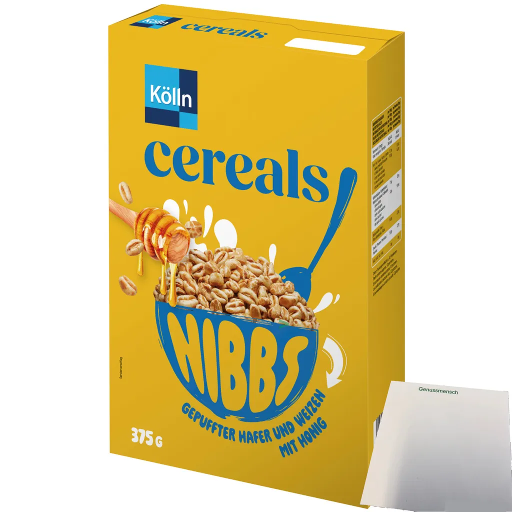 Kölln Cereals Nibbs Honey (375g pack) + usy Block