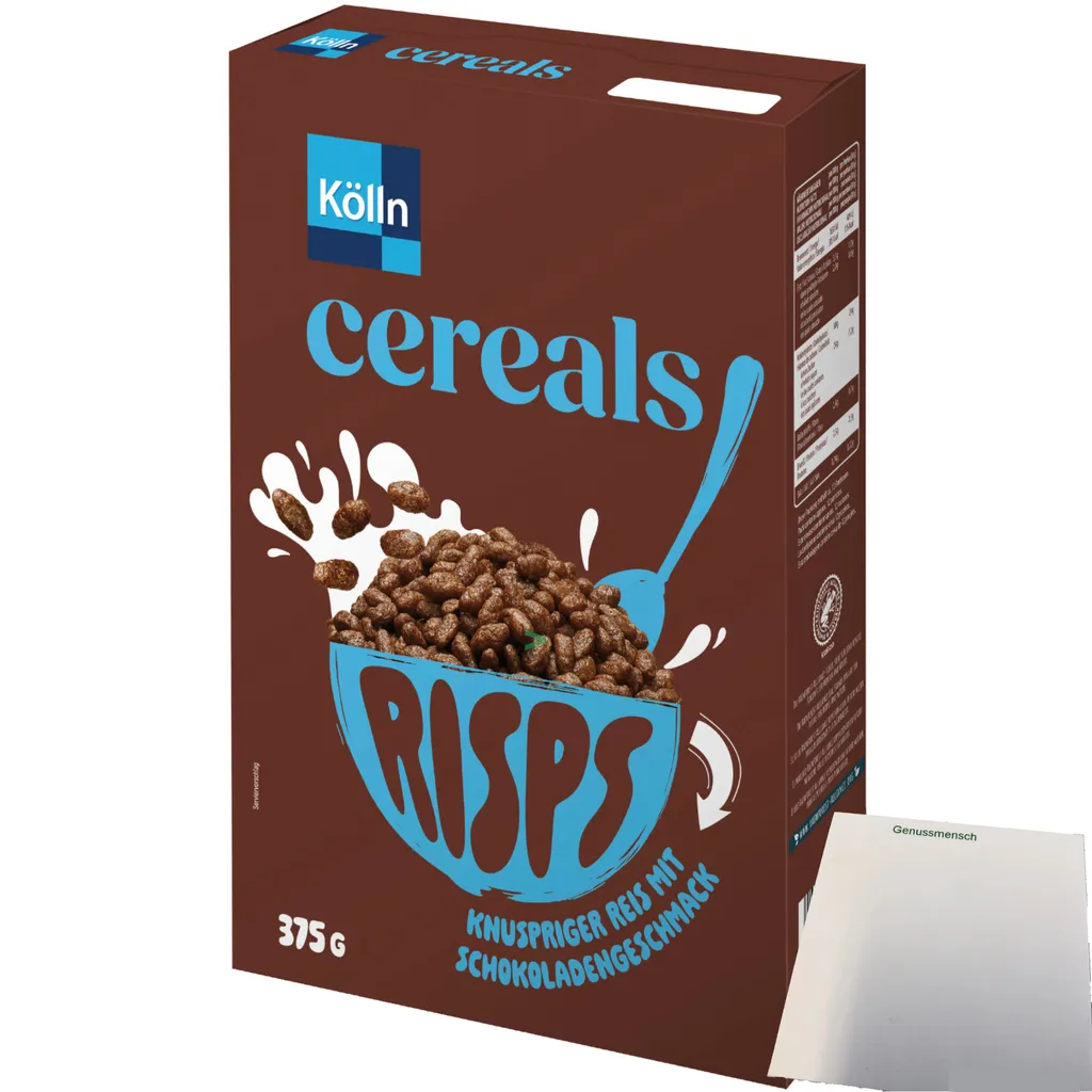 Kölln Cereals Risps Chocolate (375g pack) + usy Block