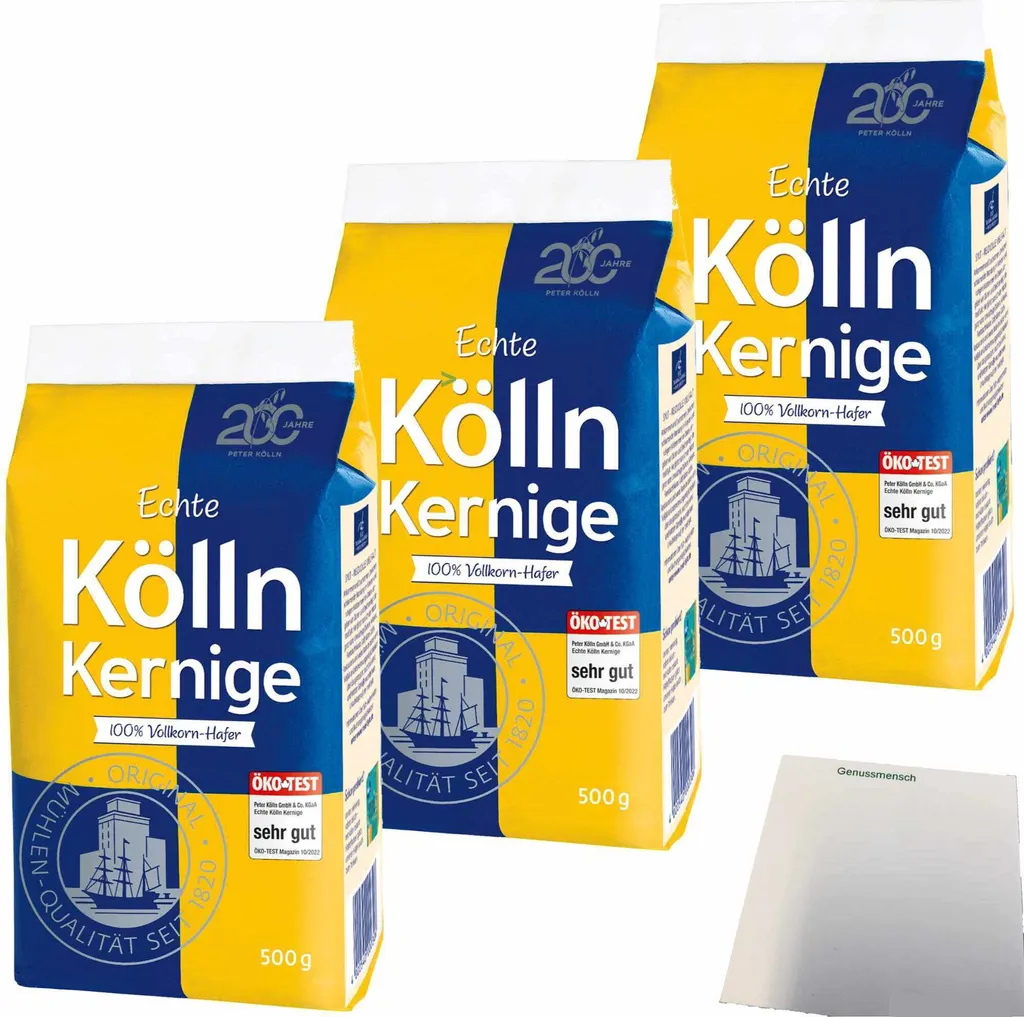 Kölln Real Wholegrain Oat Flakes 3-pack (3x500g pack) + usy Block