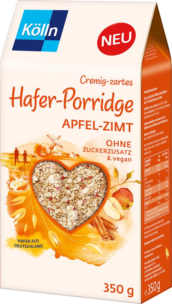Kölln oat porridge apple cinnamon 6x350g savings package