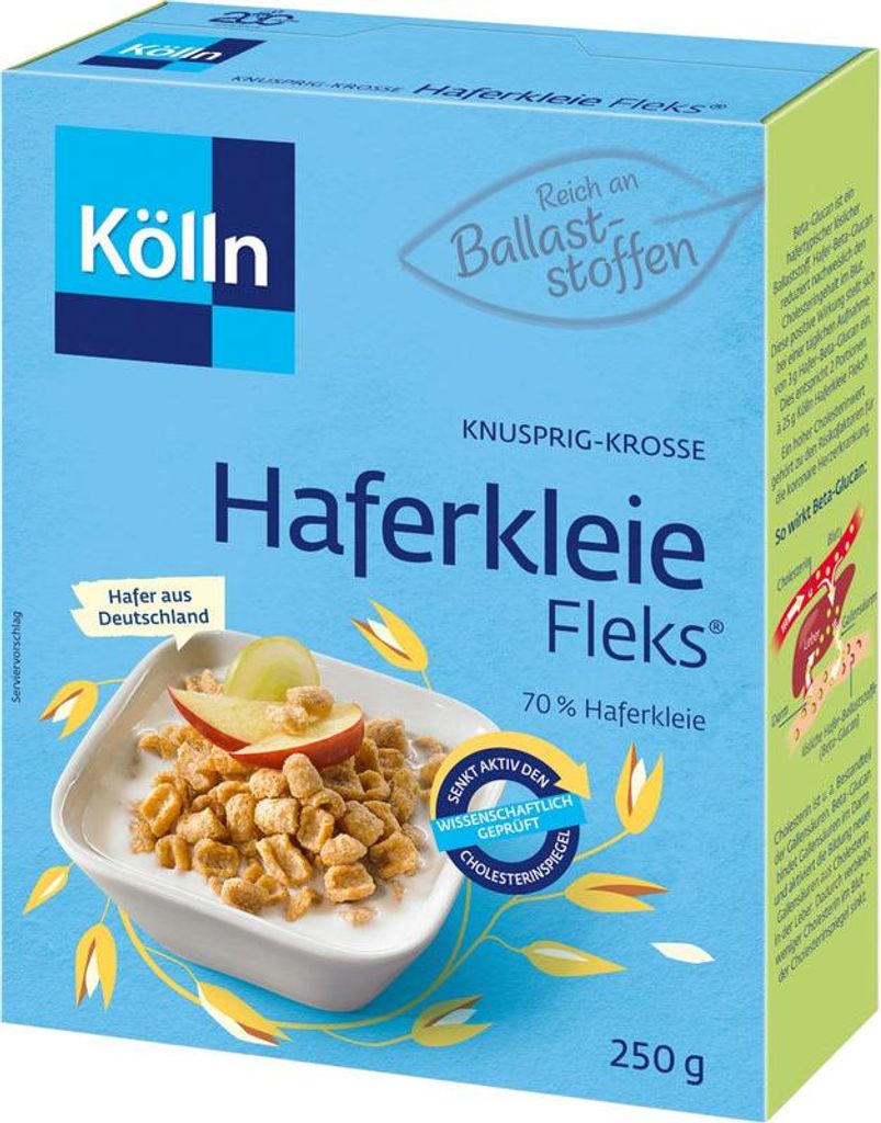 Kölln Oat Bran Fleks® 8x250g savings package 2000g