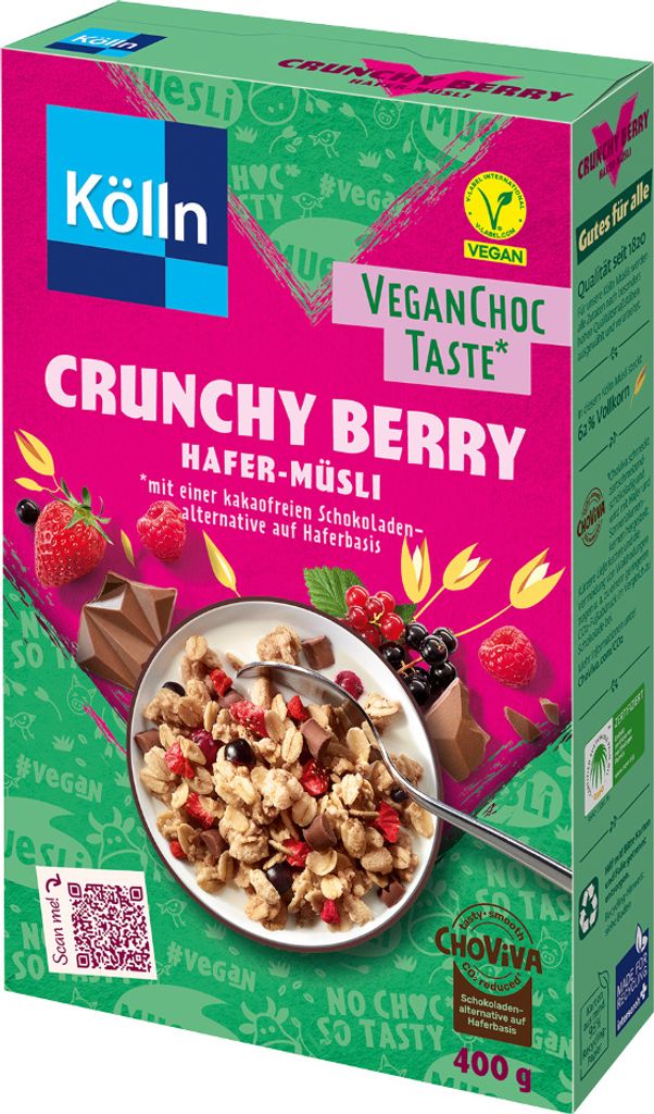 Kölln Muesli Crunchy Berry Oat Muesli VeganChoc Taste, 400g