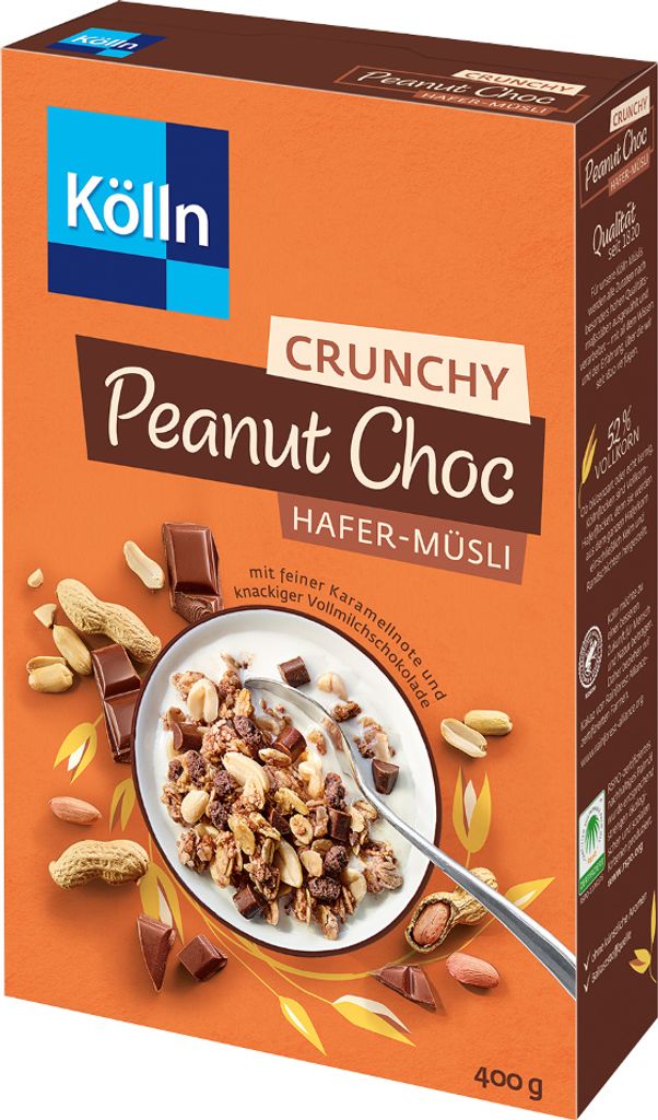 Kölln Muesli Crunchy Peanut Choc, 8x400g savings package