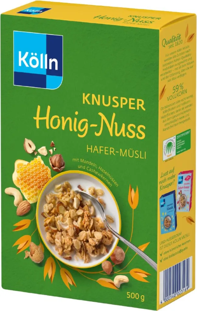 Kölln Crunchy Honey-Nut Muesli 7x500g Value Pack 3500g