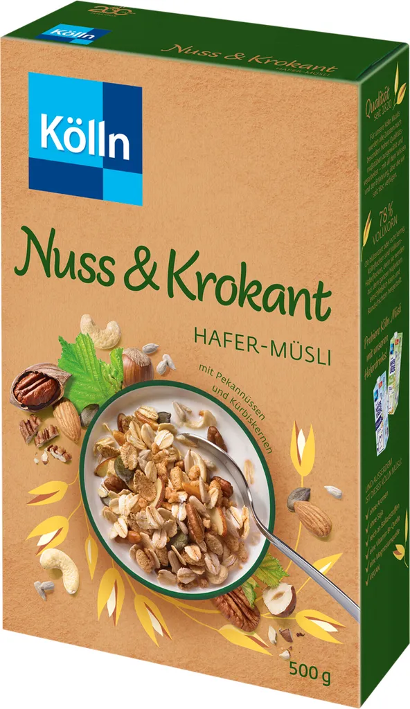 Kölln Nut Crunchy Oat Muesli with Pecans and Pumpkin Seeds 500g