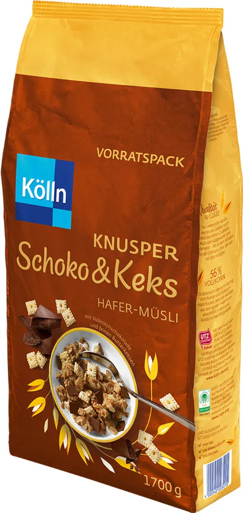 Kölln Chocolate and Cookie Oat Muesli Chocolate and Butter Cookies 1700g