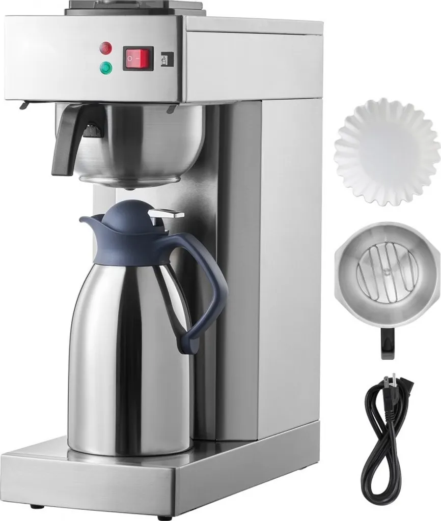 StarTech Commercial filter coffee machine, 12 cups - with thermos for office and café - High-quality coffee machine for full aroma development