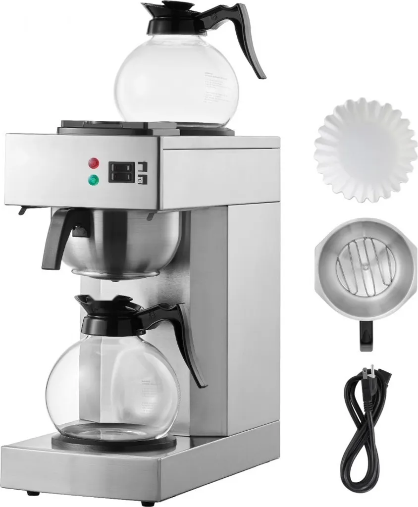 StarTech Commercial filter coffee machine - Coffee machine with 2 glass carafes - High-performance coffee machine for catering - Ideal for cafes and restaurants