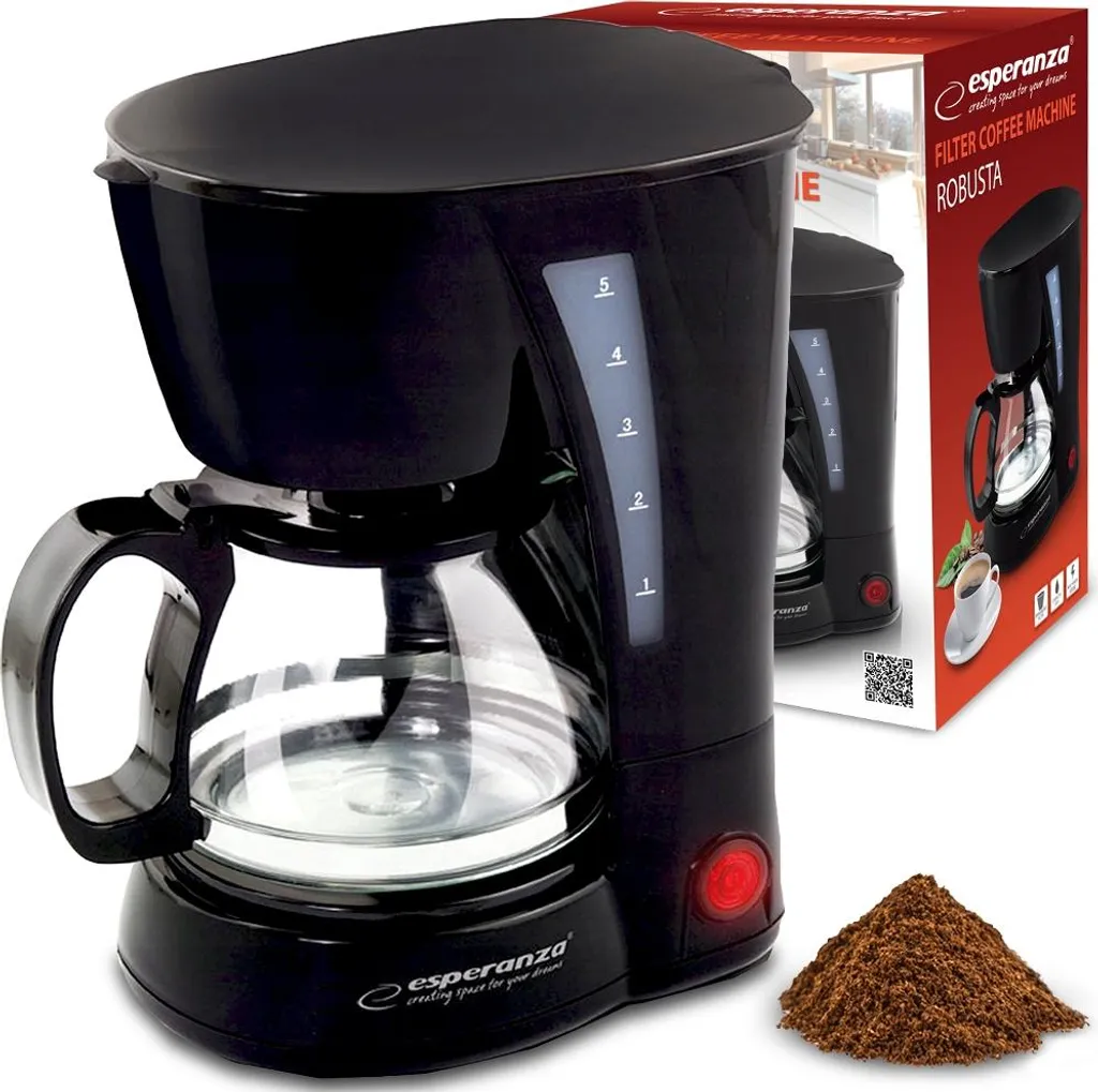 Esperanza Compact Pour-Over Coffee Machine 0.6L 650W with Automatic Shut-Off