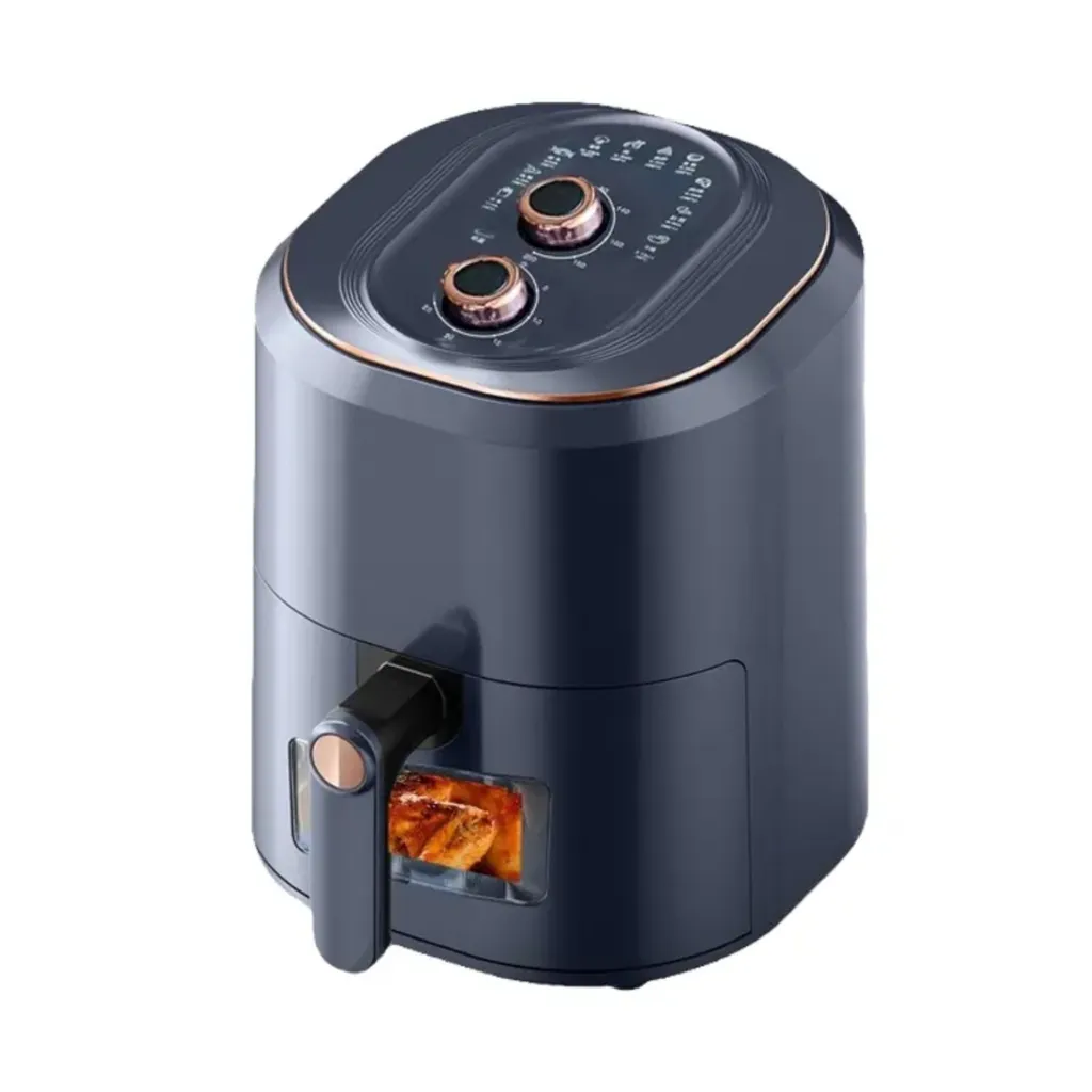 keepgogo Compact fryers, hot air fryer, 7.5L visible oil-free air fryer, mini oven with 2 rotary knobs, adjustable time/temperature