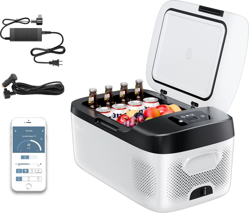 StarTech Compressor Cooler Box - Car Refrigerator 15 L - Dual Operation 12/24 V DC & 100–240 V AC - App Control - Power 60 W - Portable - For Car, Camping, Truck, Fishing