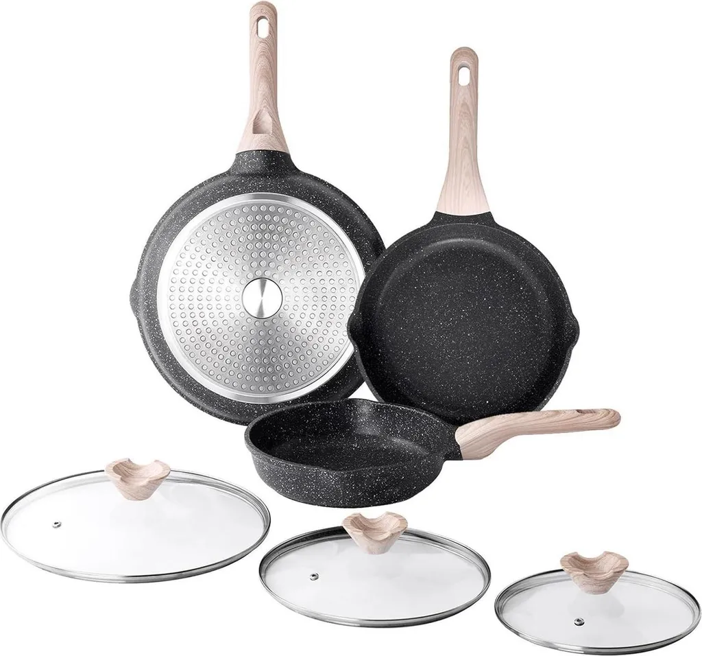 sonstige Kordisen 3-piece frying pan set with granite coating 20/24/28 cm, induction compatible, non-stick cookware
