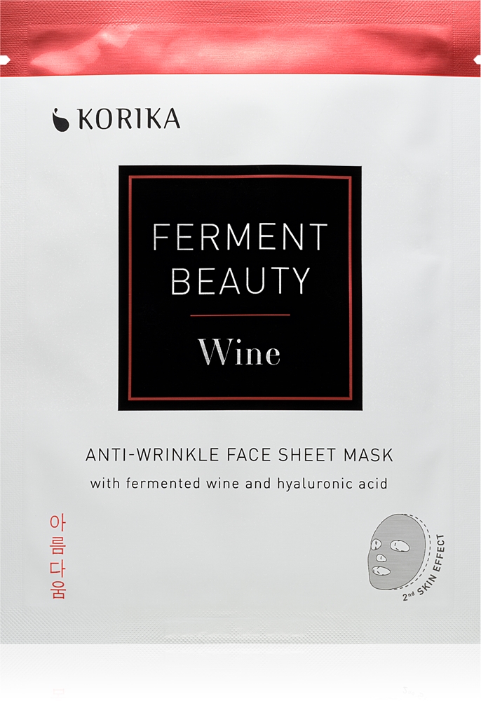 KORIKA FermentBeauty Anti-wrinkle Face Sheet Mask with Fermented Wine and Hyaluronic Acid anti-wrinkle sheet mask with fermented wine and hyaluronic acid