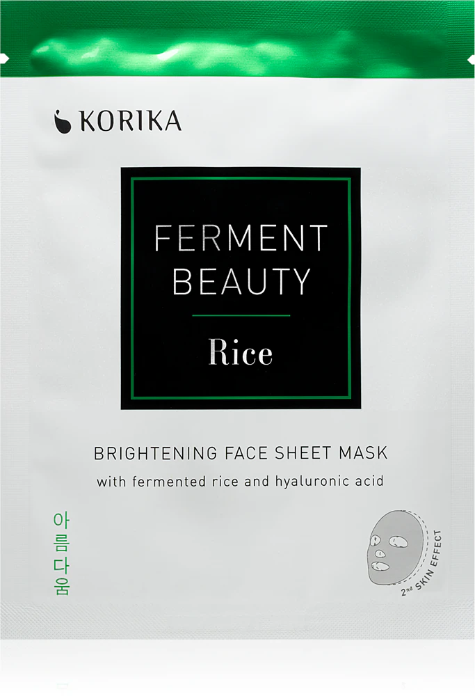 KORIKA FermentBeauty Brightening Face Sheet Mask with Fermented Rice and Hyaluronic Acid