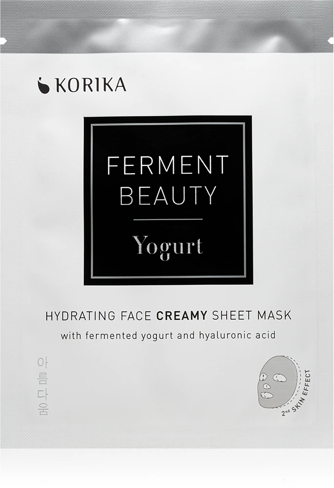 KORIKA FermentBeauty Hydrating Face Sheet Mask with Fermented Yogurt and Hyaluronic Acid moisturizing sheet mask with fermented yogurt and hyaluronic acid
