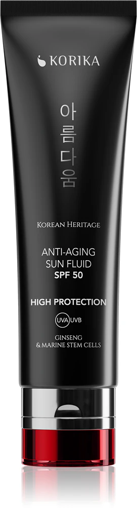 KORIKA Korean Heritage Ginseng & Marine Stem Cells Anti-aging Sun Fluid SPF 50 Protective Fluid against Skin Aging, 50 ml