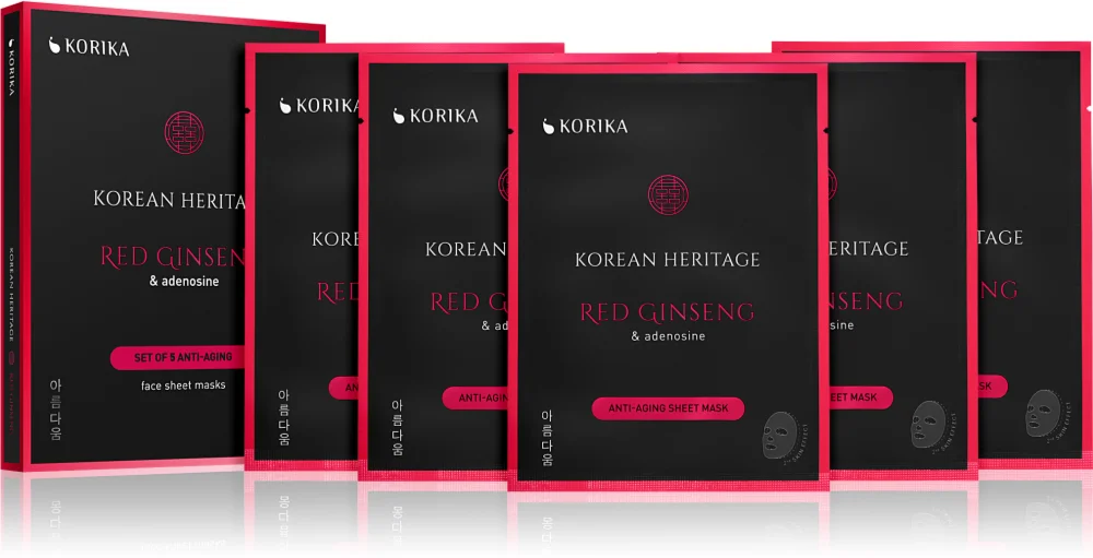 KORIKA Korean Heritage Red Ginseng & Adenosine Anti-aging Sheet Mask Face Mask Set at a discounted price (anti-aging and firming skin)