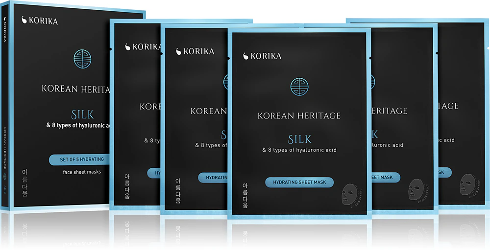 KORIKA Korean Heritage Set of 5 Hydrating Face Sheet Masks Facial mask set at a discounted price with moisturizing effect