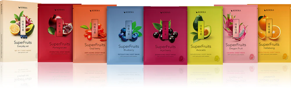 KORIKA SuperFruits Everyday Set of 7 Face Sheet Masks