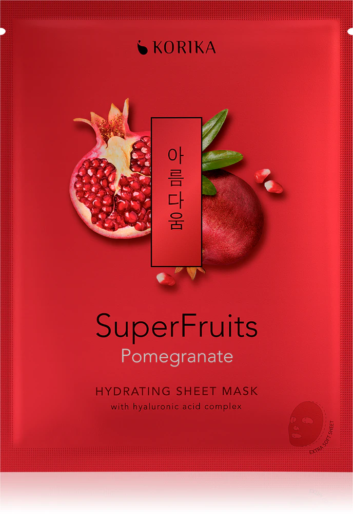 KORIKA SuperFruits Pomegranate - Hydrating Sheet Mask Moisturizing sheet mask