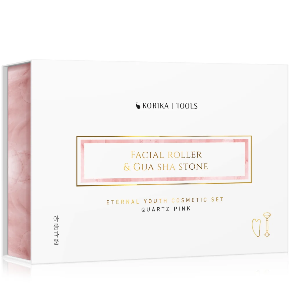 KORIKA Tools Face Roller & Gua Sha massage roller for the face and massage aids Quartz Pink